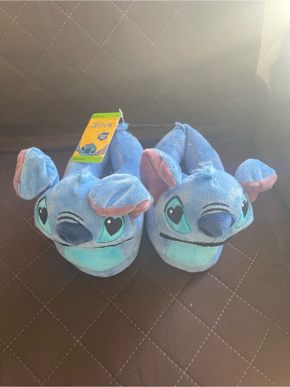 Disney Blue Stitch Plush Kids Slippers